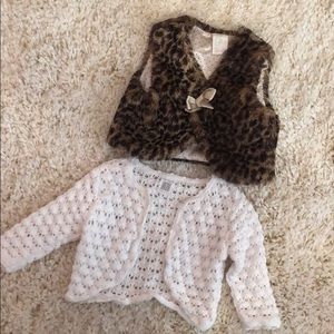 Baby vest and carters cardigan 3 months